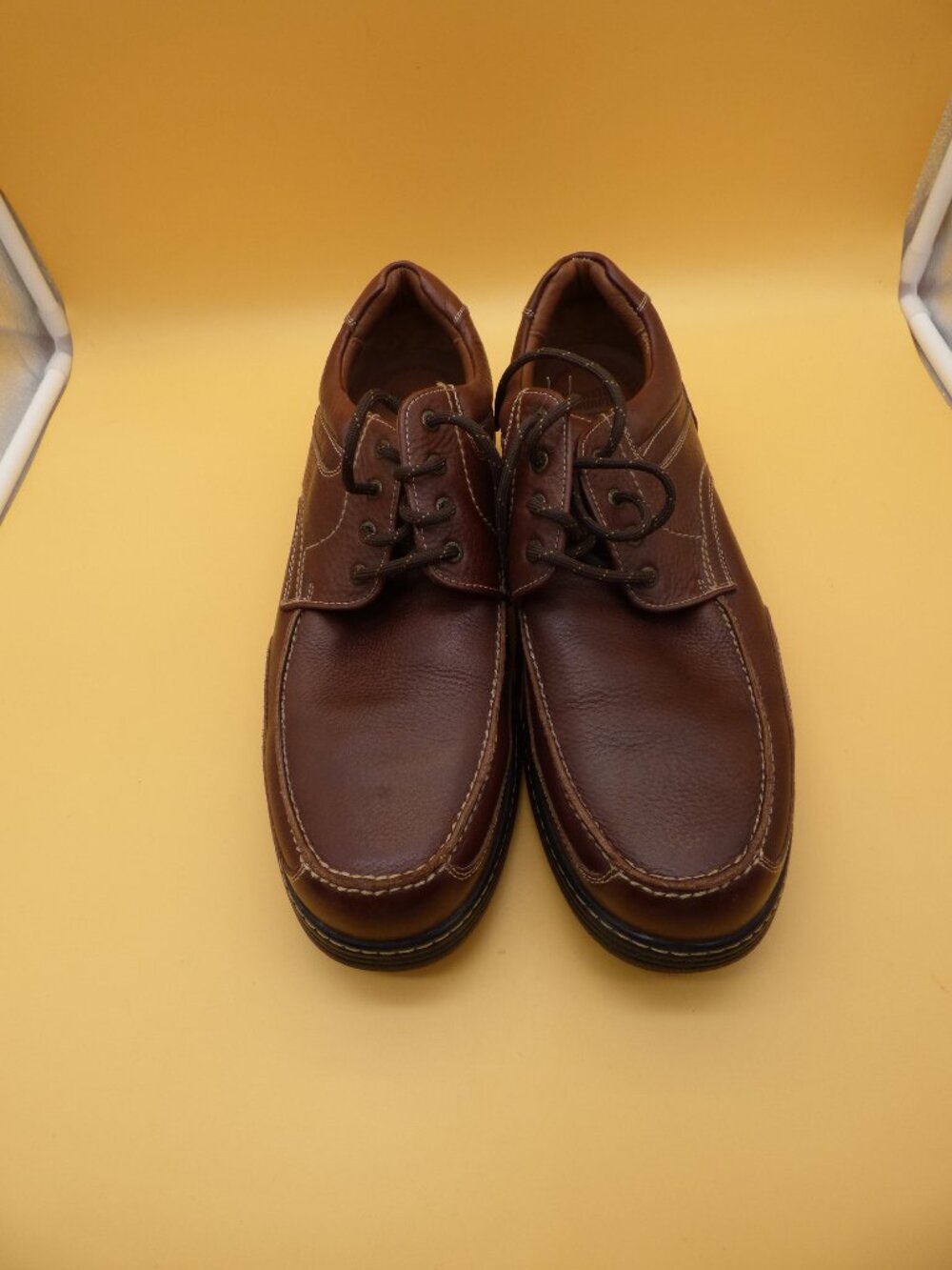 Johnston & Murphy XC4 Windham Waterproof Brown Leather Moc Toe Oxfords 14M